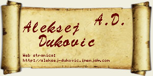 Aleksej Duković vizit kartica